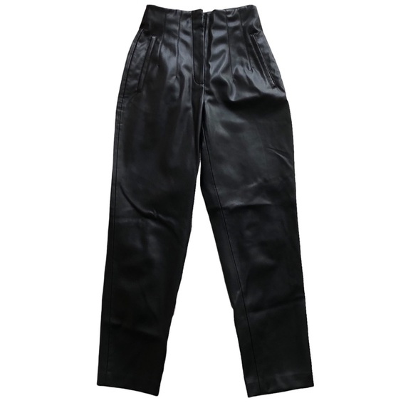 ZARA Faux Leather High-waisted trousers - Picture 1 of 10